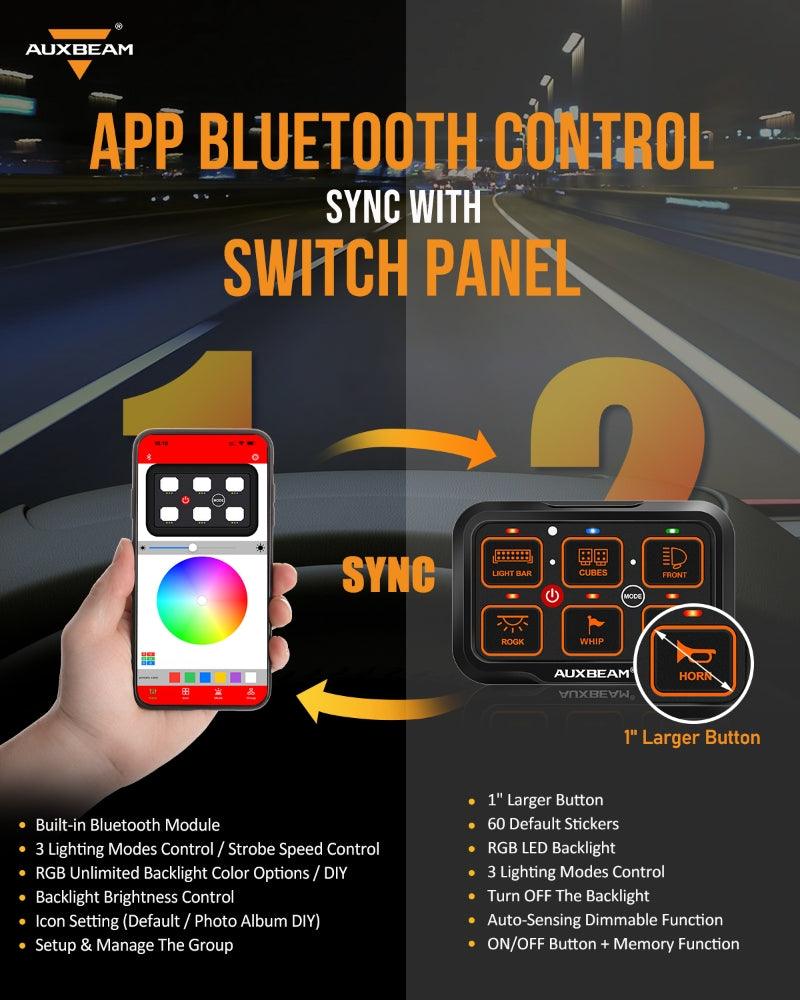 AR Series Gang (AR-600) RGB Switch Panel with APP, Toggle/ Momentary/ Pulsed Mode Supported (One-Side Output))