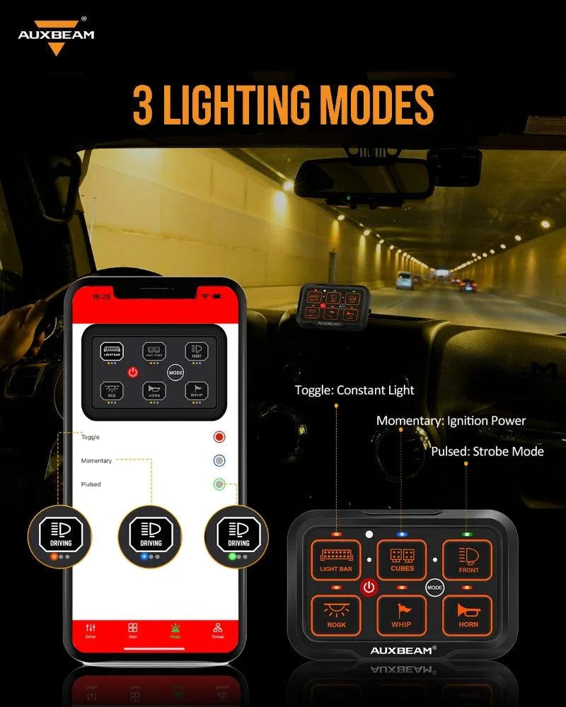 Auxbeam® AR-600 RGB Switch Panel with APP