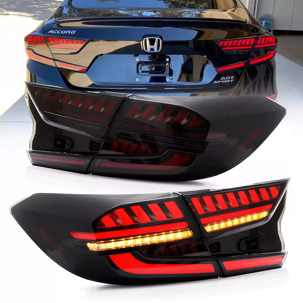 Left Driver Side Rear Outer Tail Light For 2018-2021 Honda Accord – LED, Red/Clear, Auto-Lightingo