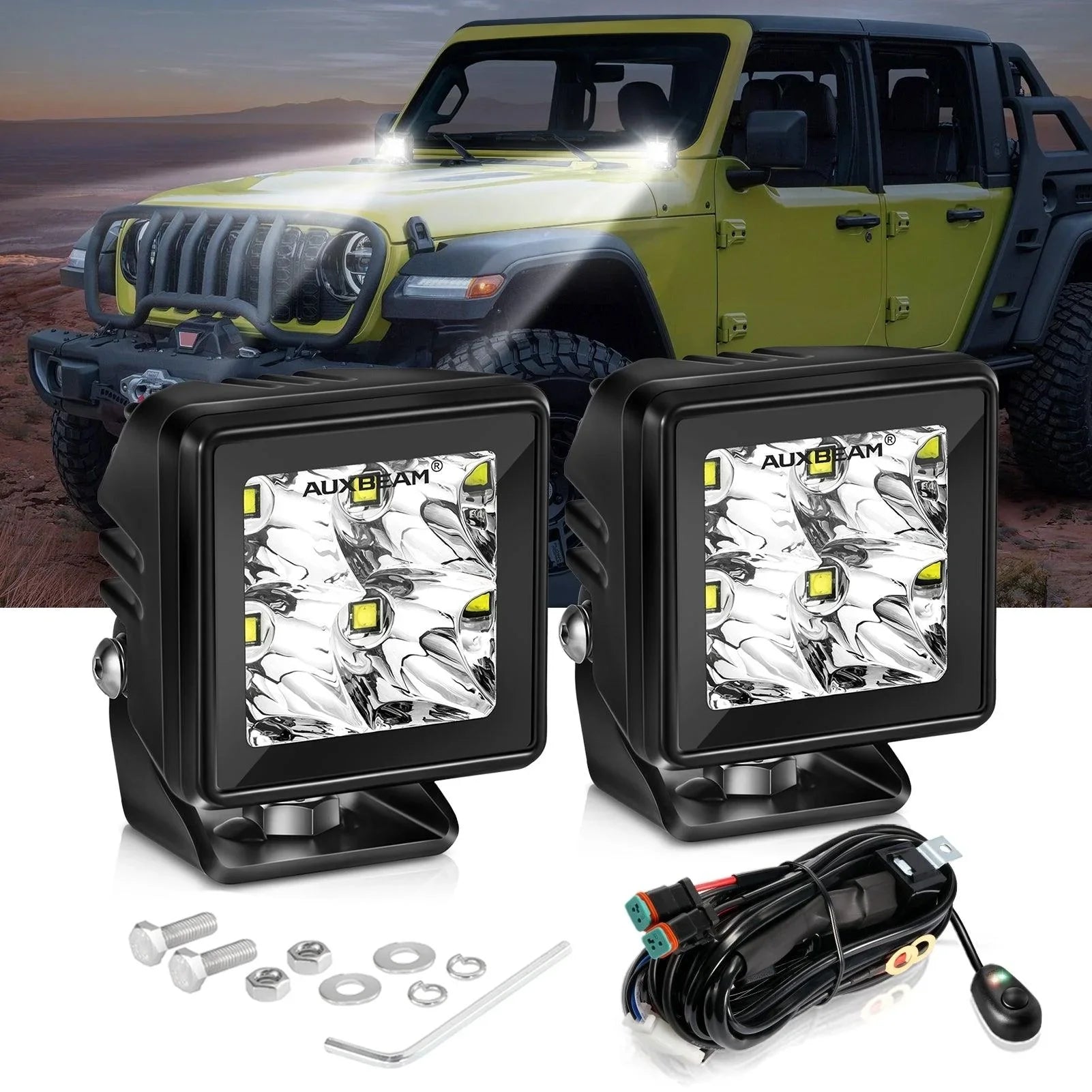 2 Inch Led Module 2 Inch 40W 4000LM LED Pod White Spot Offroad Light