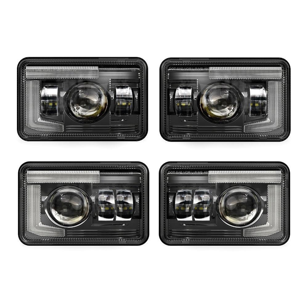 4x6 Inch DOT Sealed Beam LED Headlights with DRL For Peterbilt Kenwort