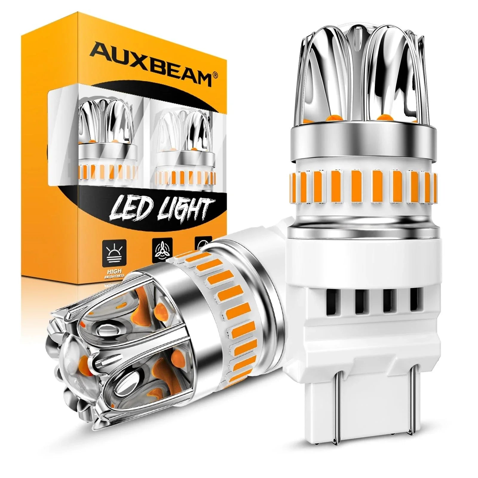 AUXITO 3157 Canbus Amber LED Turn Signal Bulbs – 2x, Error Free, 3030SMD, Plug & Play