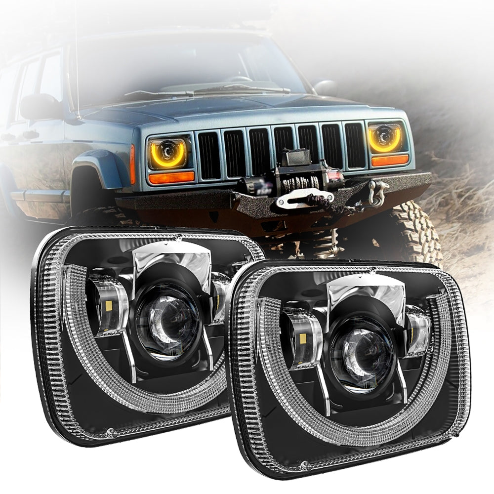 7x6 Inch Sealed Beam LED Headlights with Hi-Lo Beam & Amber 7x6 Inch Sealed Beam LED Headlights with Hi-Lo Beam & Amber