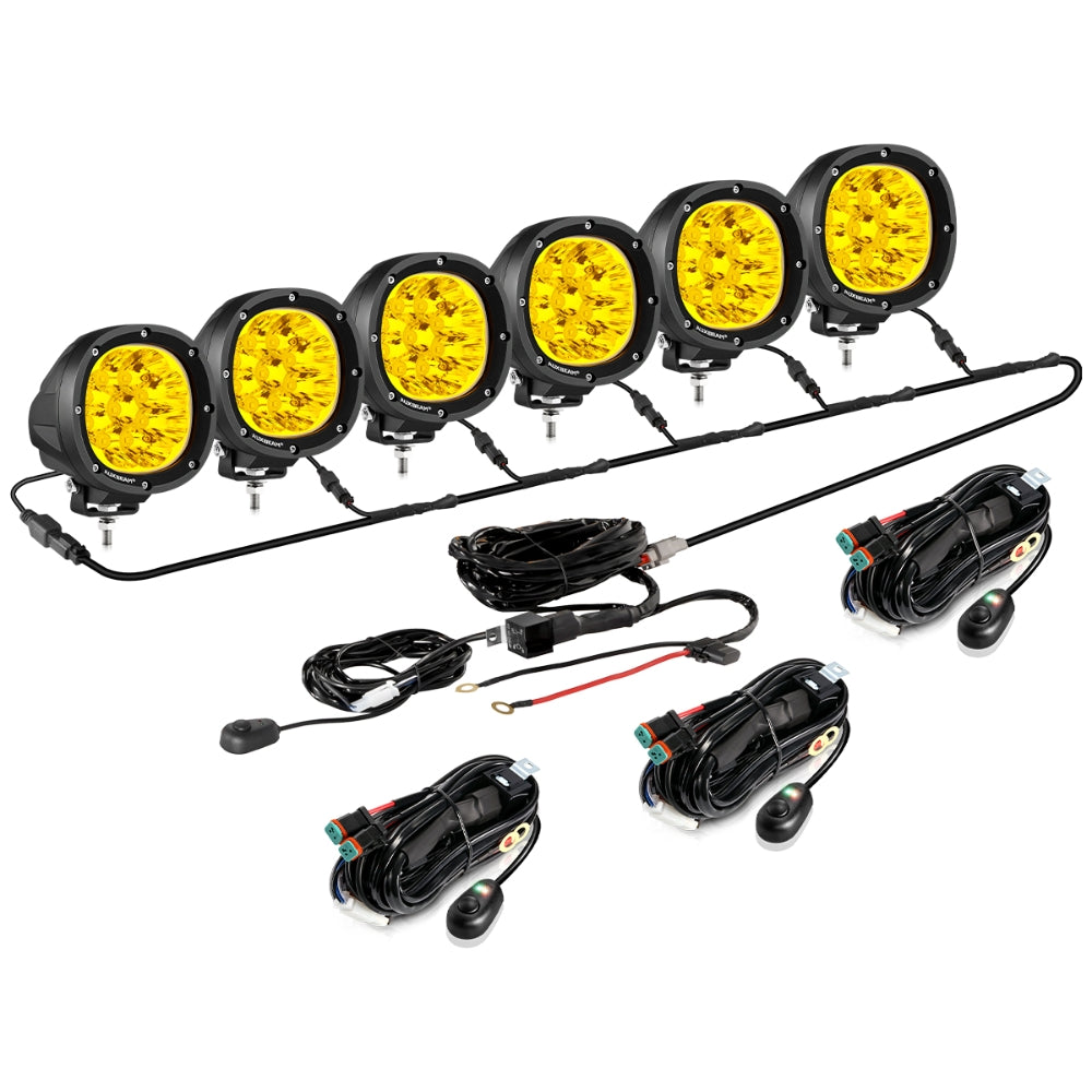 Auxbeam® 4 inch 90W round led pods spot yellow light | off road pod lights  for trucks