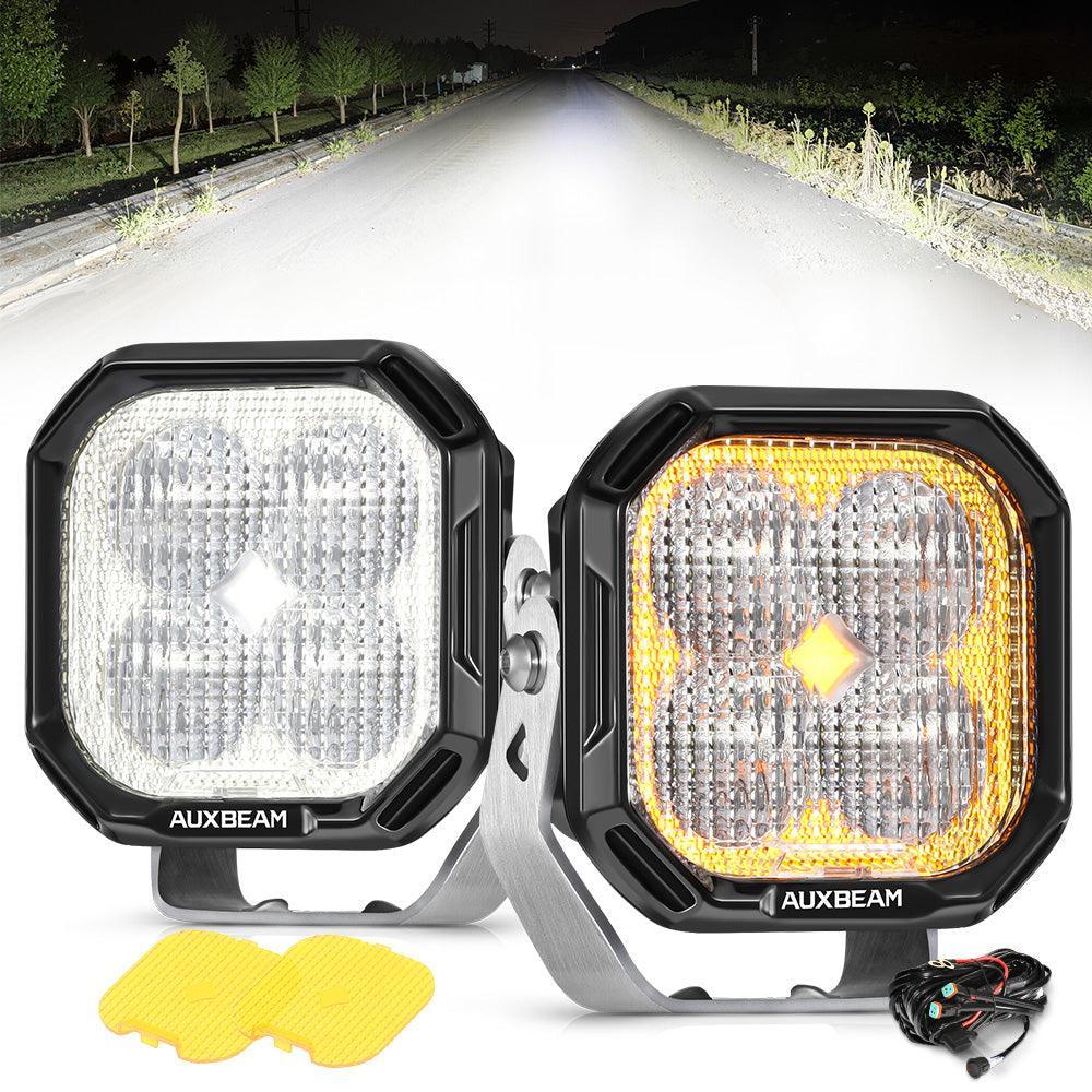 Auxbeam®Color Play Series 3 Inch 100W Flood LED Pod Lights Off