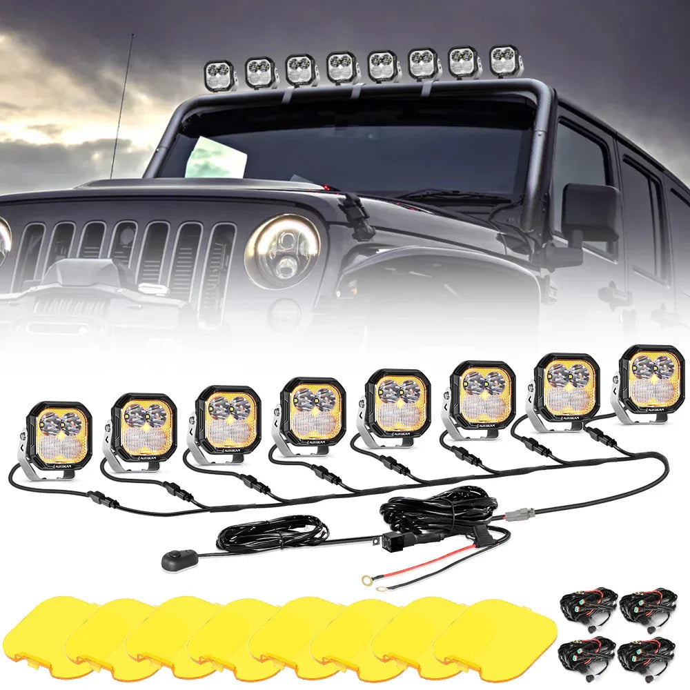 Auxbeam® Color Play Series 3 Inch 100W Combo LED Pod Lights Off
