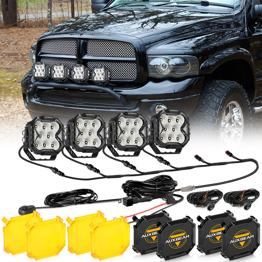 CUBE-Z Series 4 Inch Flood LED Pod Lights Off Road Lights with White D
