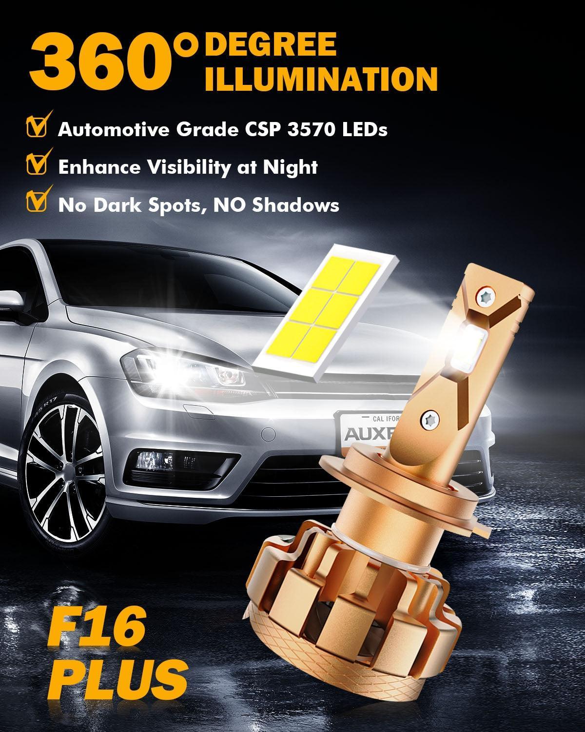 Auxbeam® h7 18000LM F-16 Plus Series led headlights bulb, Best H7