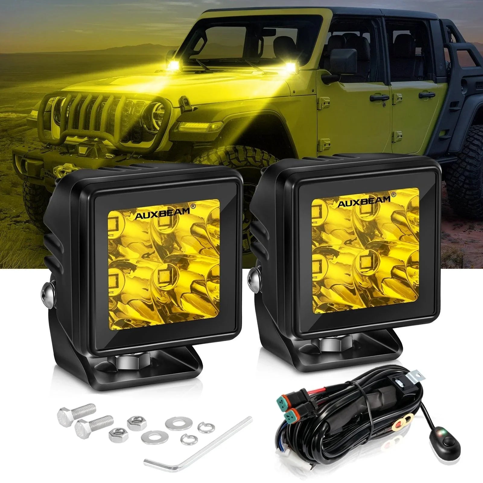 Lamp Pod 2 Inch 40W 4000LM LED Pod Amber Spot Offroad Light