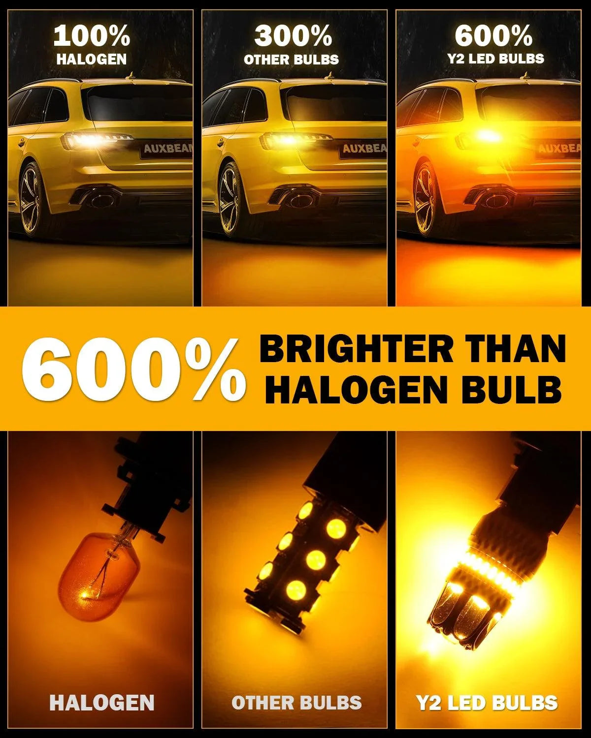 14W 6000LM T20 7443 7440 LED Turn Signal Light Rear/Front, Side