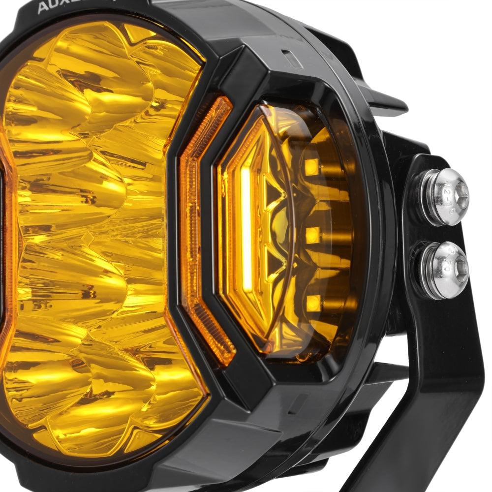 V-ULTRA Series | 5 Inch 172W LED Side Shooter Amber/White Pod Lights with  Amber DRL