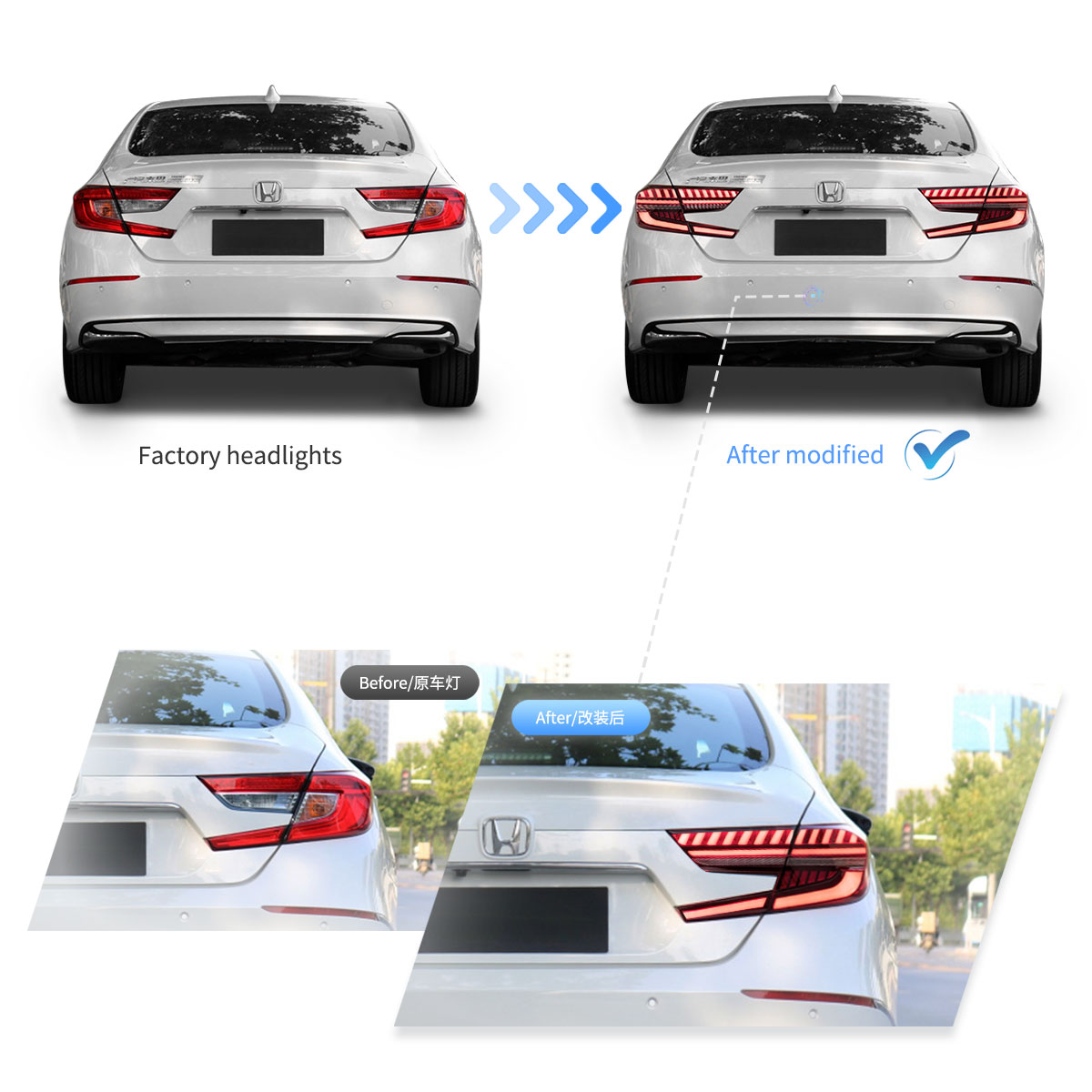 RENFANSHOP Factory Style Inner Left Driver And Right Passenger Side Tail Light Brake Backup Lamp For 2018-2022 HON-DA Accord (Driver Side - Foto 4