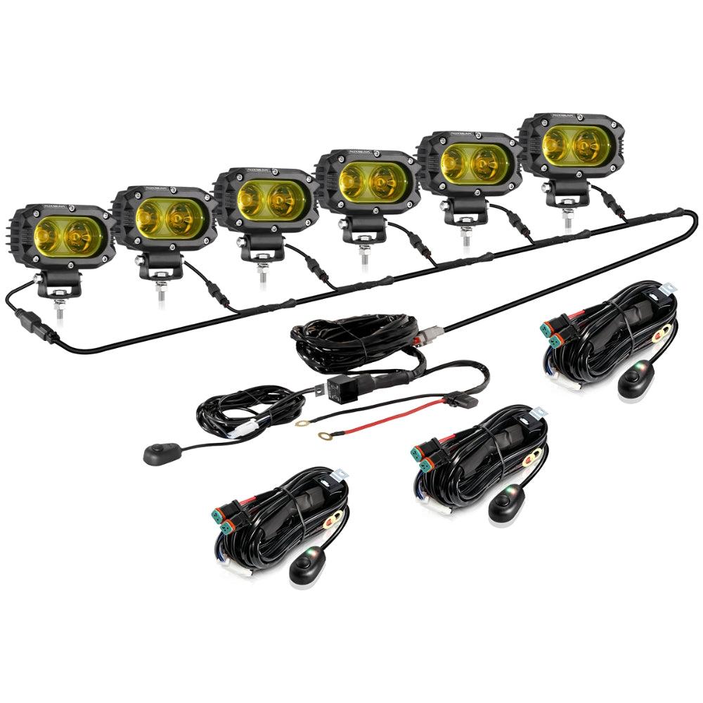 5 In Led Light Bar 2x5"400W 4-Row Yellow LED Fog Light Bar Spot - Foto 8
