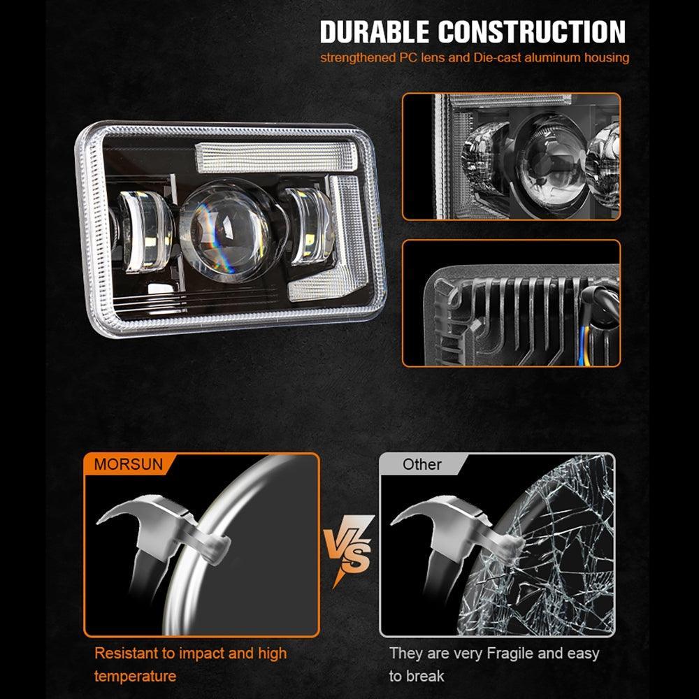 【希少】ケンクラフト ストーカー ４’６”ベイトモデル 4x6 Inch DOT Sealed Beam LED Headlights with DRL For Peterbilt Kenwort