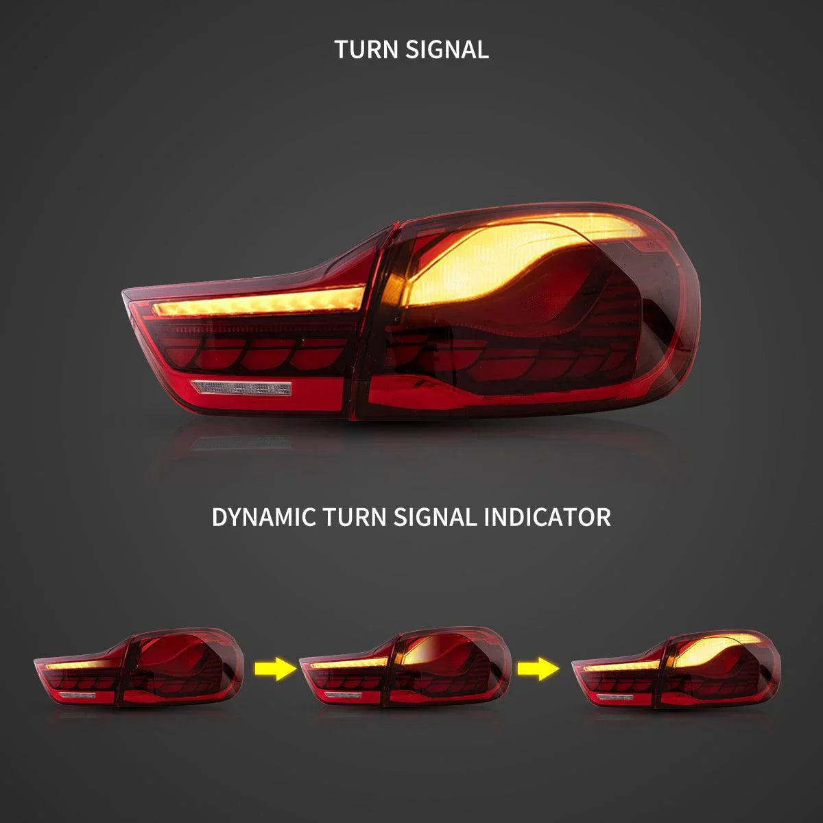 2014-2020 BMW 4 Series/M4 LED Tail Lights Assembly With GTS Style