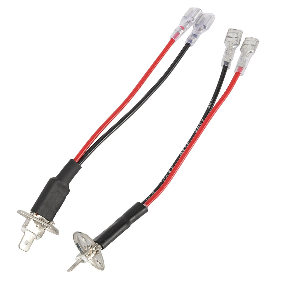 2x H1 LED Headlight Replacement Male Plug Single Diode Converter Wiring  Adapter