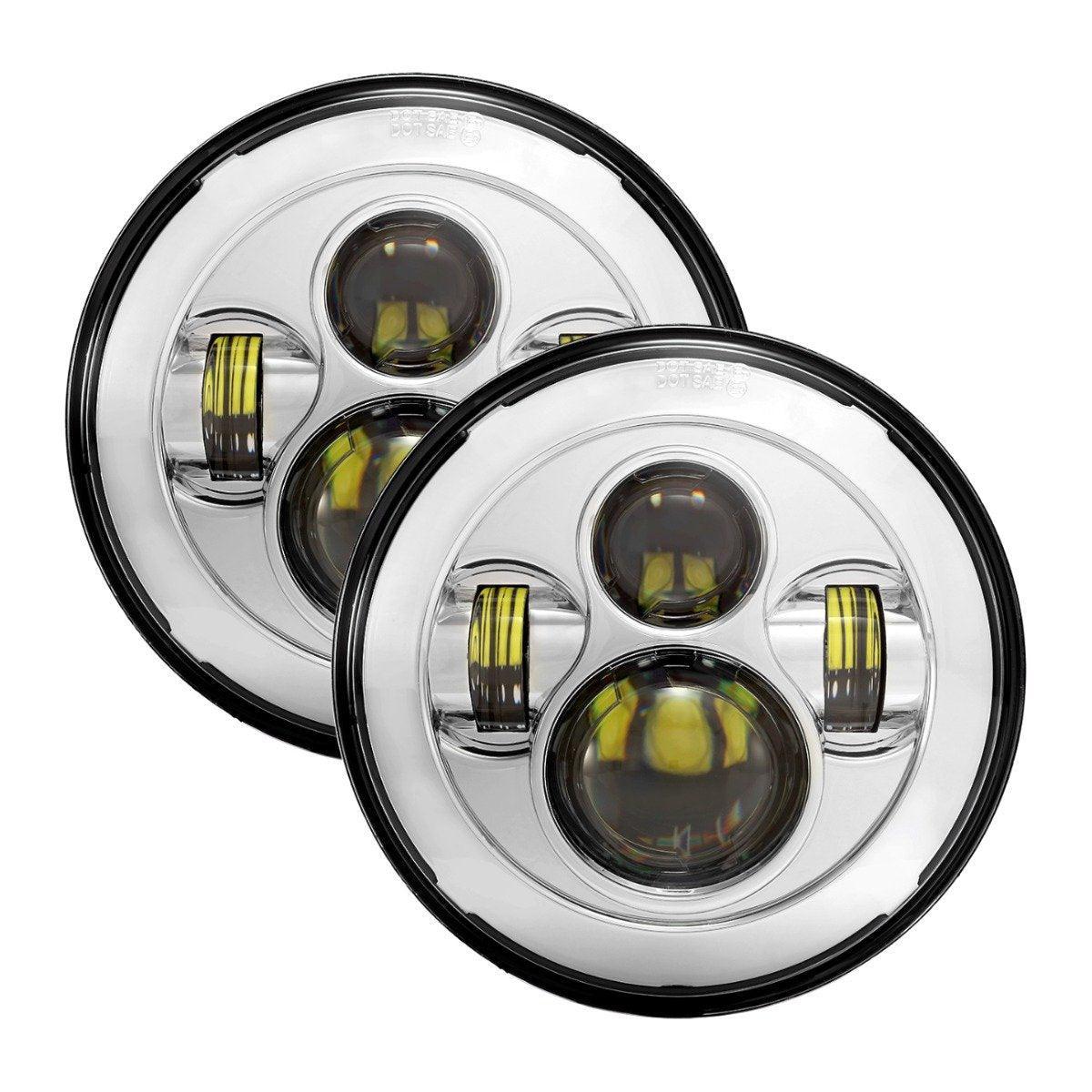 Auxbeam 7 Inch LED Halo Headlights 45W Round Hi-Lo Beam LED