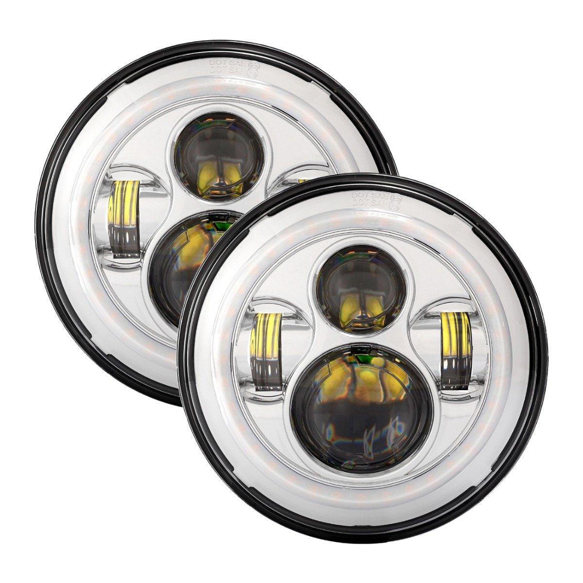 Auxbeam 7 Inch LED Halo Headlights 45W Round Hi-Lo Beam LED