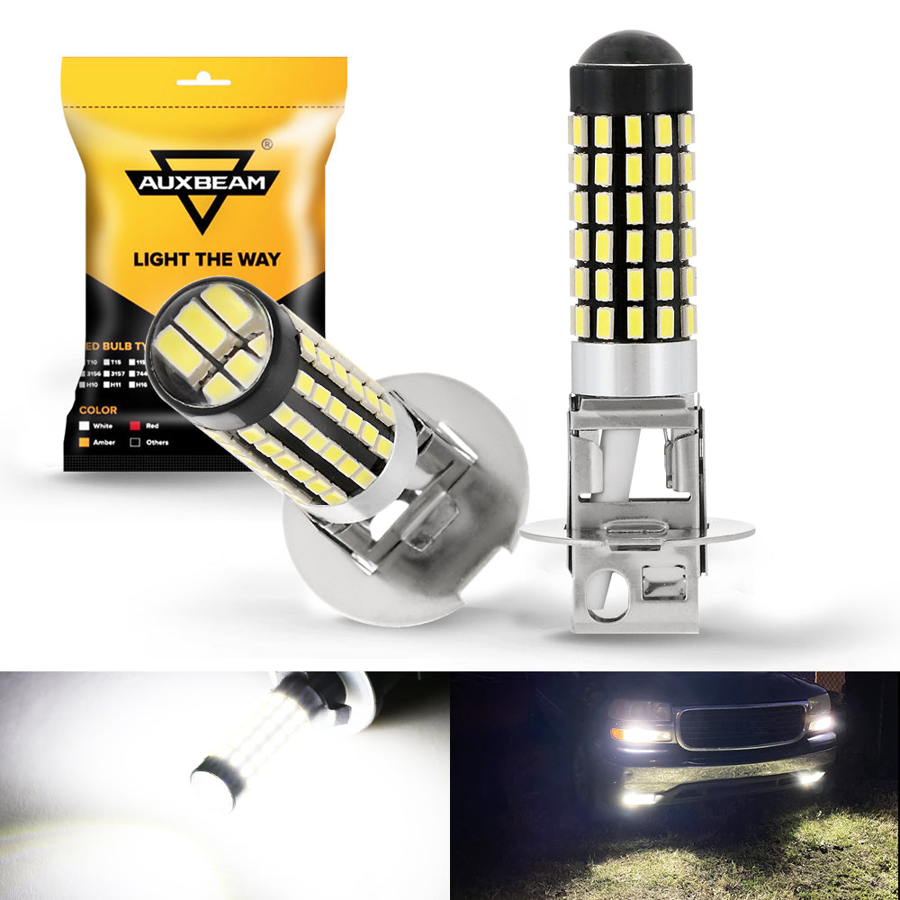  AUXLIGHT H3 LED Fog Light DRL Bulbs, 3000 Lumens Extremely  Bright Bulbs Replacement for Cars, Trucks, 6000K Xenon White : Automotive