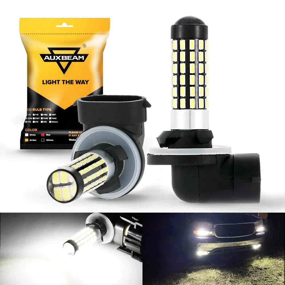 2x 881 886 889 894 896 898 LED Fog Light Bulbs – 55W 6000K White, IP67 Waterproof, 5-Year Warranty