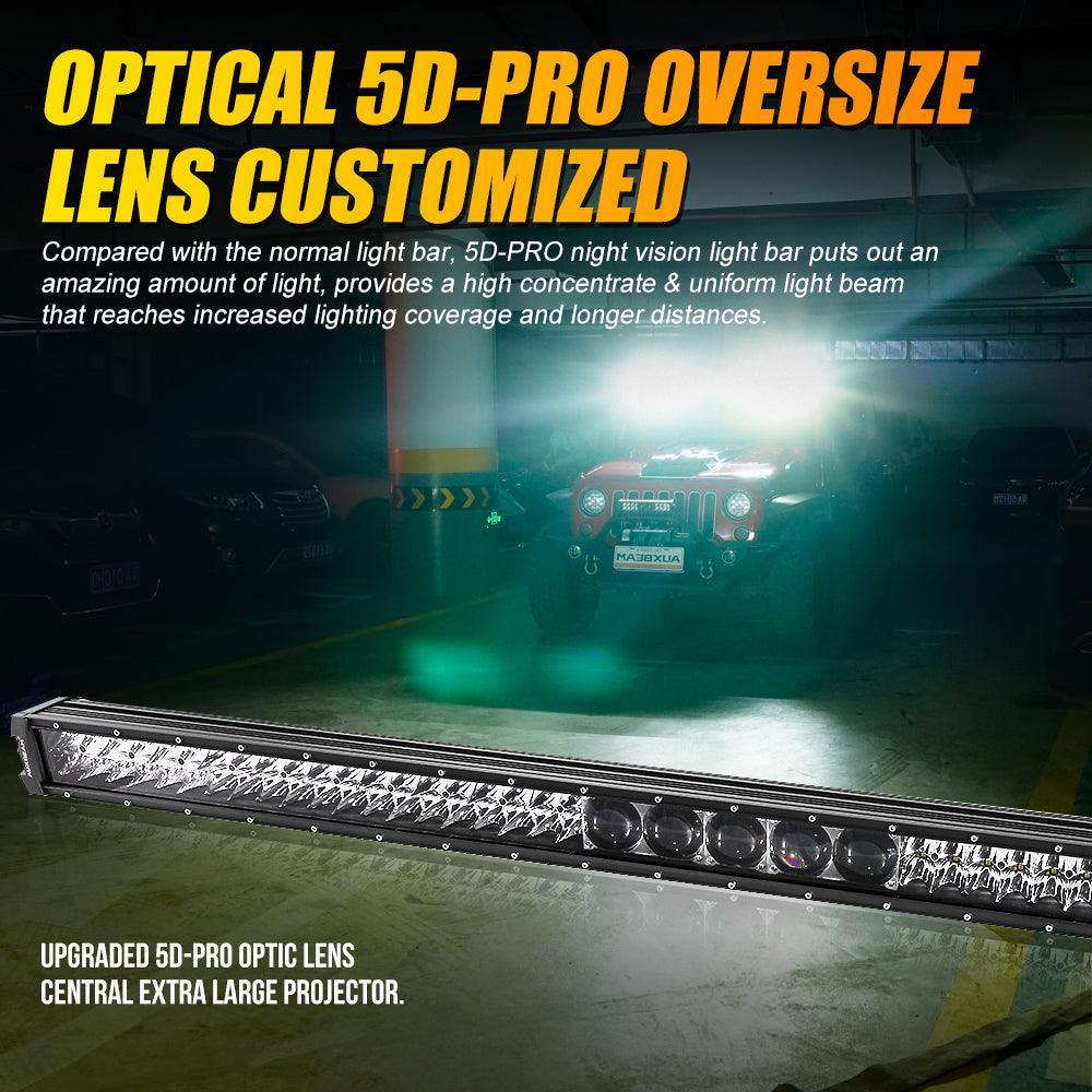 Auxbeam® 5D-PRO Series Off Road Led Light Bar, 52 Inch 55000LM