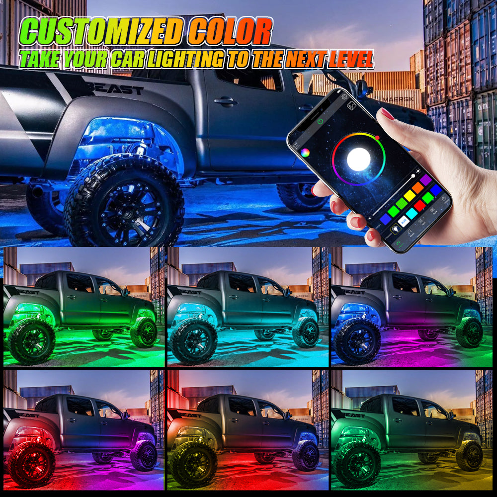 Underglow Kit for Car, Car Led Underglow Lights for Trucks with App and  Remote Control, 16 Million Dream Colors Chasing, 213 Scene Modes, Music DIY