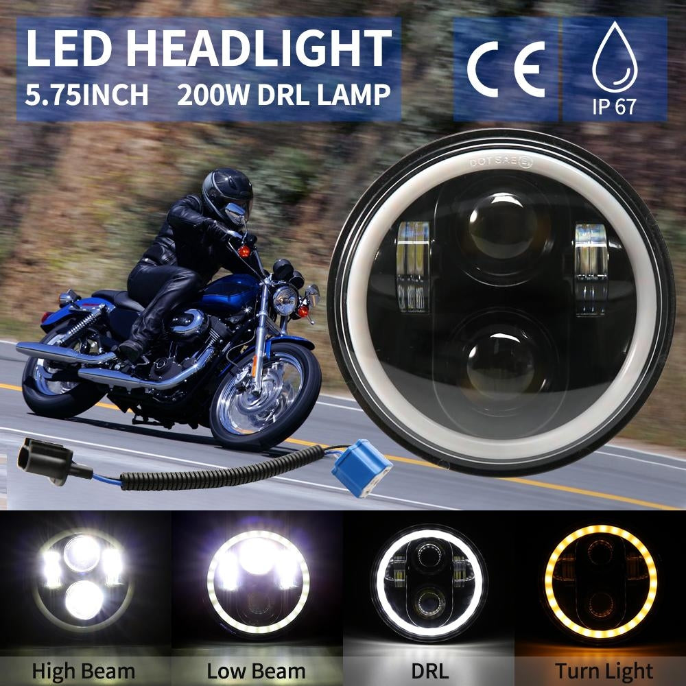 5-3/4 5.75 Led Motorcycle Headlight Hi-Lo Beam Drl + Bucket For Harle –  Dynamic Performance Tuning