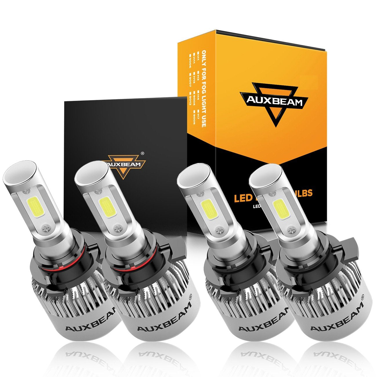 H4/9003 LED Headlight Bulbs 72W 8000ML S2 Series Super Brightes COB 6500K  Cool White | 2 Bulbs