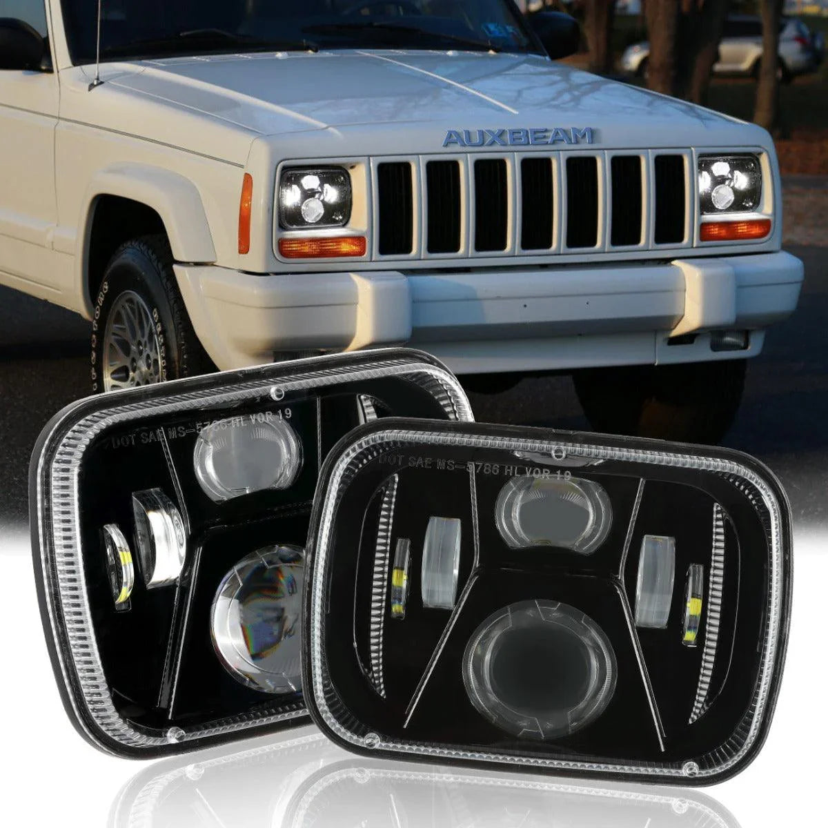 110W 7x6 LED light Headlights Jeep XJ YJ MJ