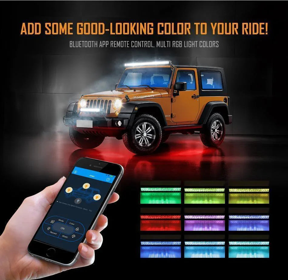 Auxbeam 22 Inch Off Road Light Bar | V-Series RGB Color Changing