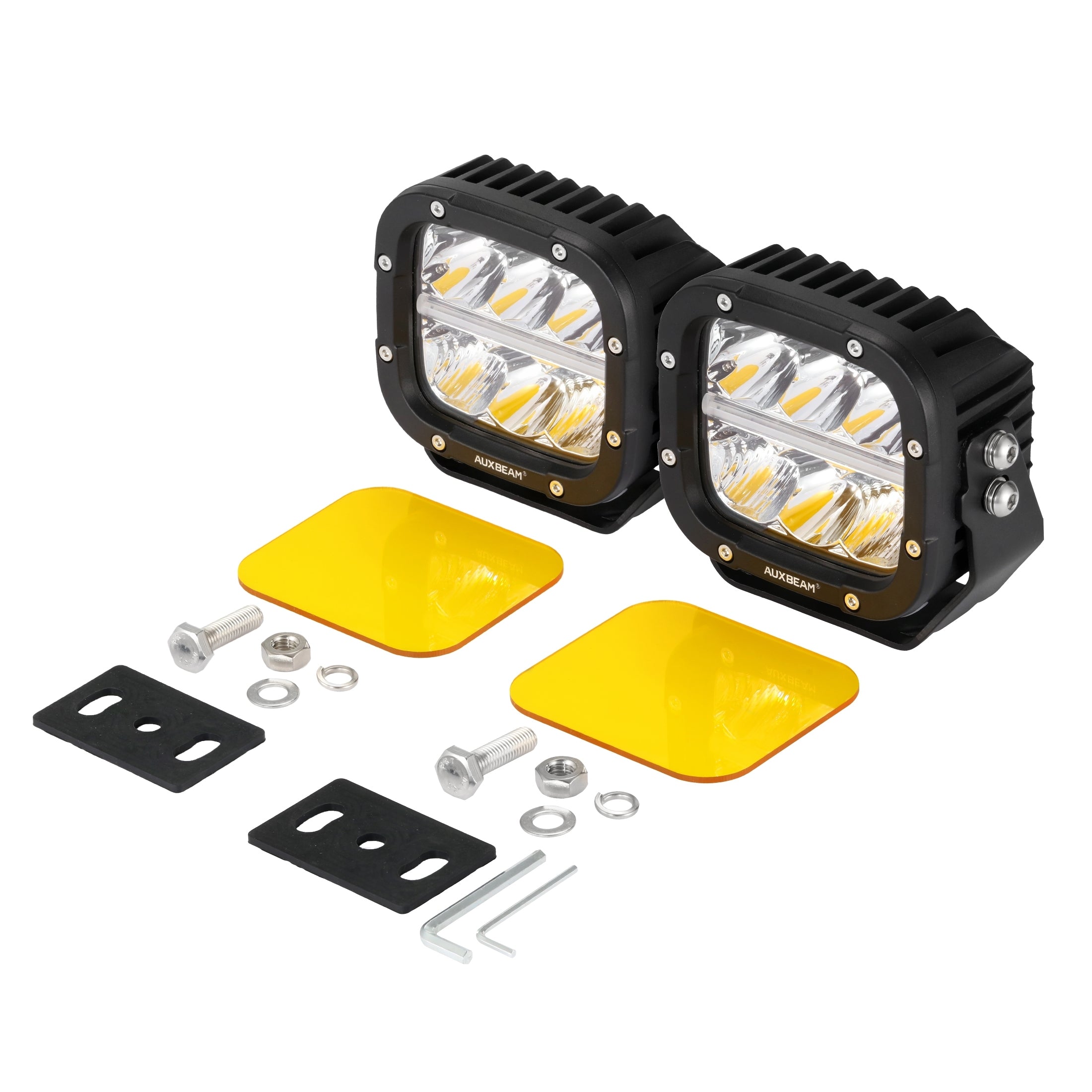 X-PRO Series | 5 Inch 132W 15600LM White/Amber LED Pods Driving Light with  Amber DRL
