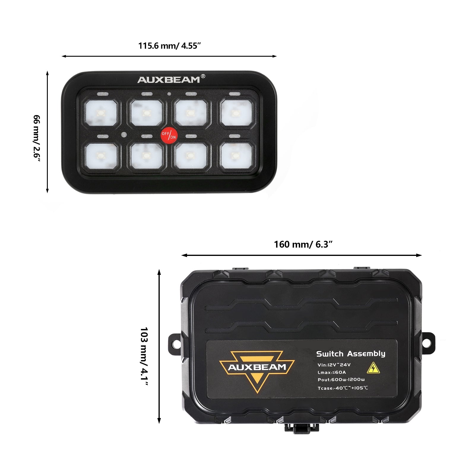 Auxbeam Off Road Light Switch Panel, Off Road Light Bar Controller