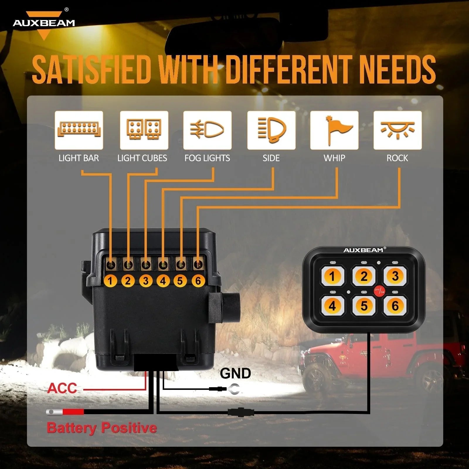 6 Gang Switch Panel | Off Road Light Controller