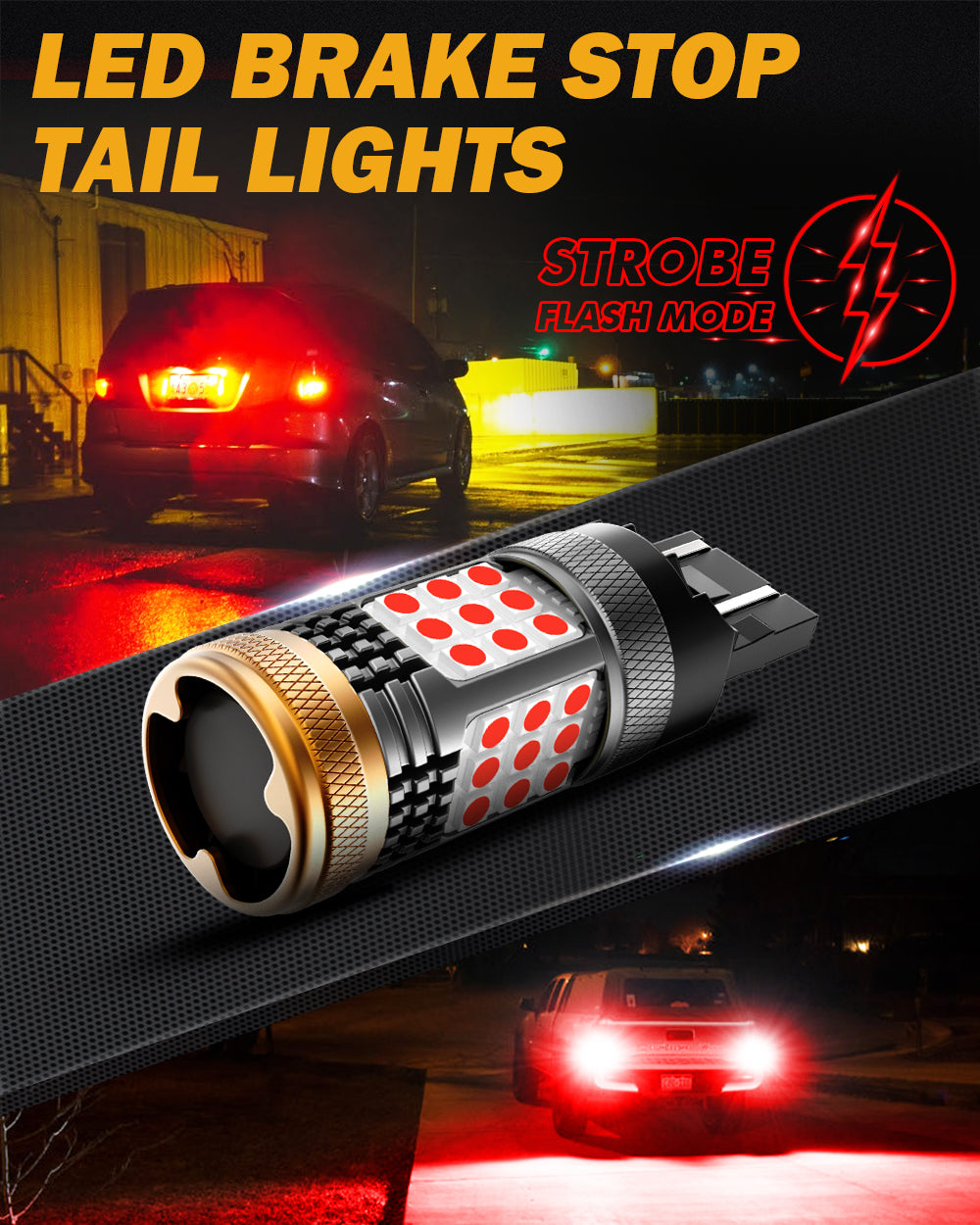 T20 7443 W21/5W Strobe LED clignotent Flash de feu arrière de Frein Arrière  Lampe LED de remplacement de voiture - Chine Feu arrière LED LED, feu stop