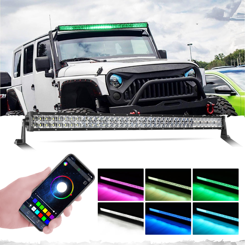 Auxbeam® 42 Inch Off Road Straight Led RGB Light Bar for Pickup