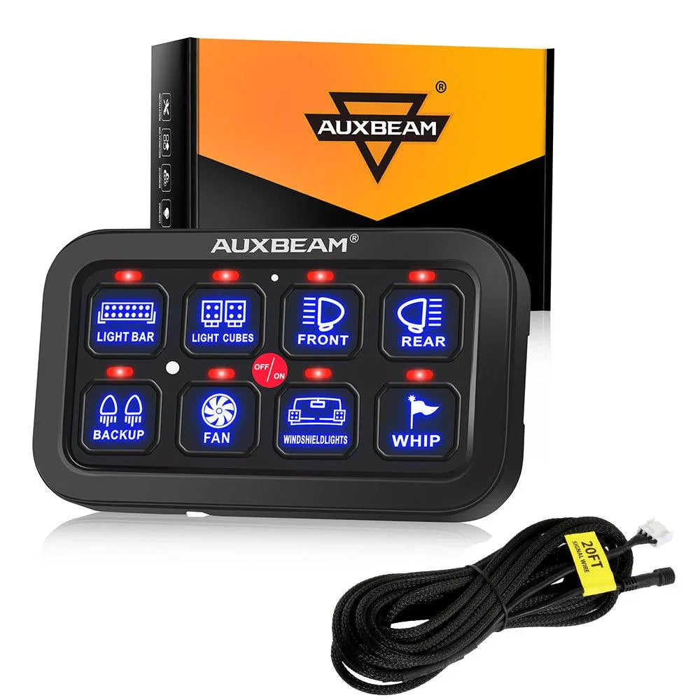 AUXBEAM コントロールスイッチパネル 8GANG 1式 Auxbeam 8 Gang Switch Panel | Off Road Light Controller for Truck