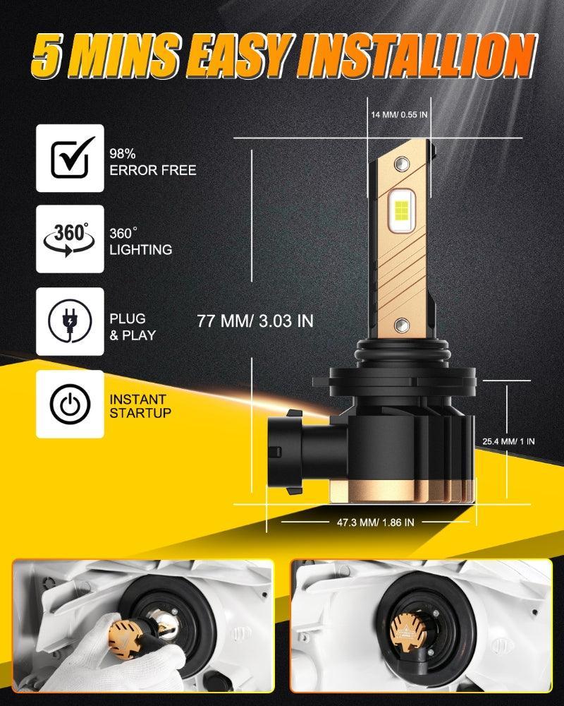 2-Pack 9006 HB4 High Power Fog / Driving Light Bulbs – 6000K White 33-SMD LED Lamps 4 thumbnail image