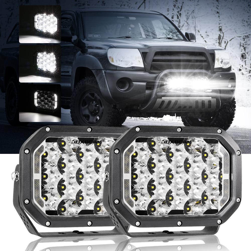 Auxbeam® 7x5 Inch Rectangle LED Pods White Spot LED Driving Lights with DRL
