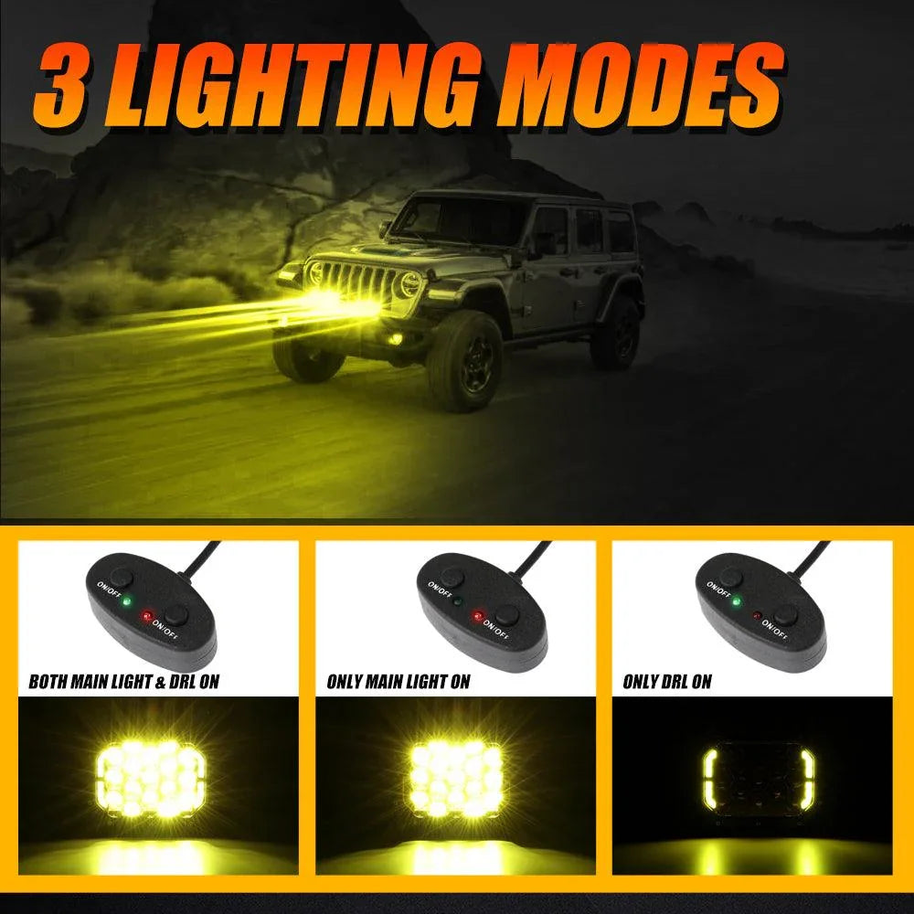 Auxbeam® 7x5 Inch Rectangle LED Pods Amber Spot LED Driving Lights