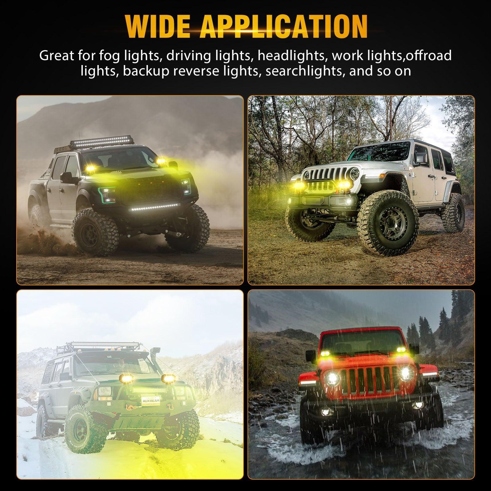 SKYWORLD 4\" 48W Mini LED Pod Lights, 2 Pack Spot Beam Off Road Work...
