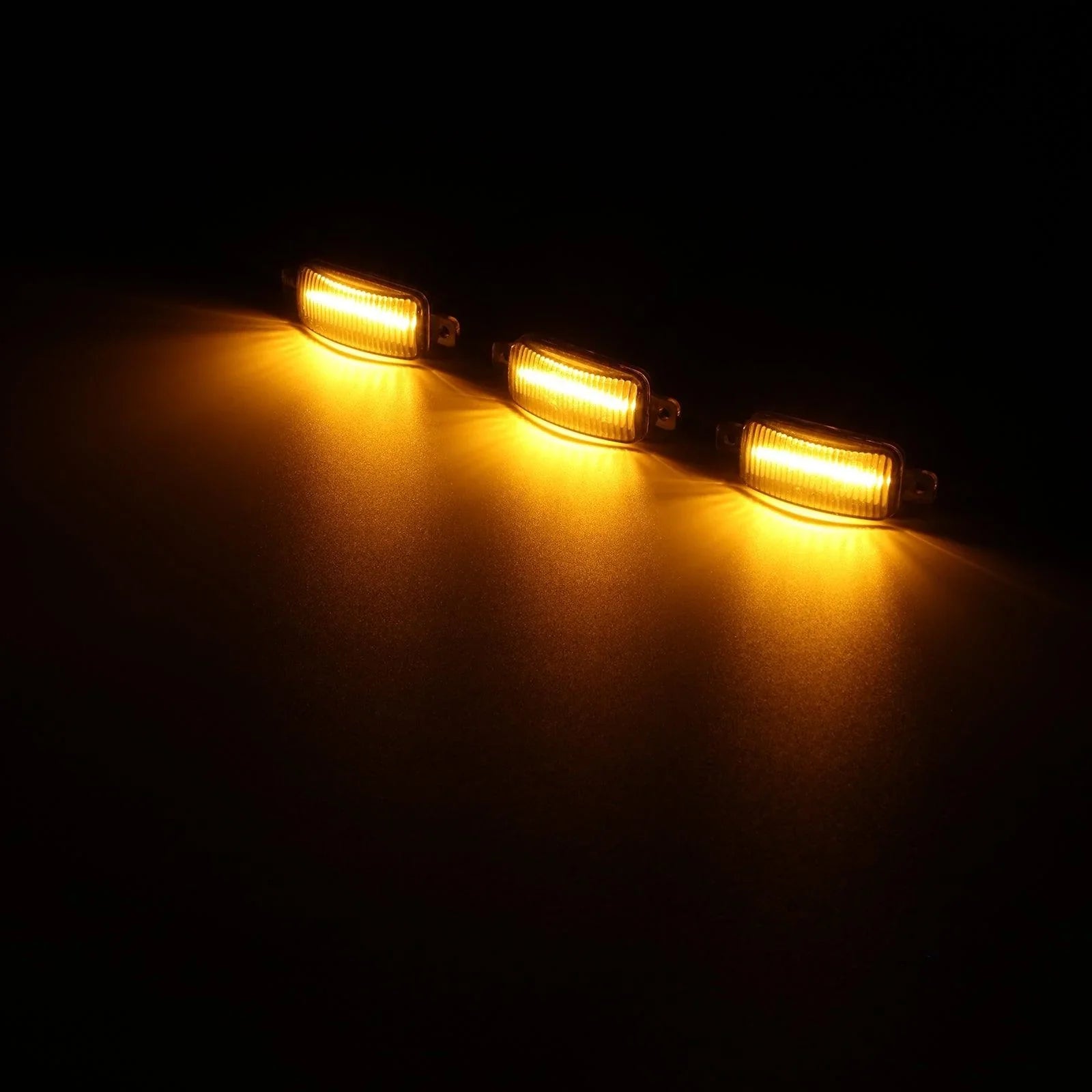 3pcs/set) LED Front Grille Lights Raptor Style Amber Light Universal