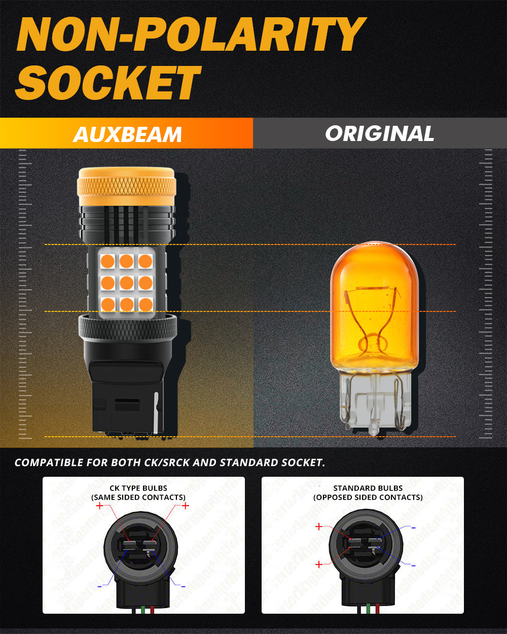 7440 7440A LED Turn Signal Light Rear/Front, Side Maker Light Bulbs 56