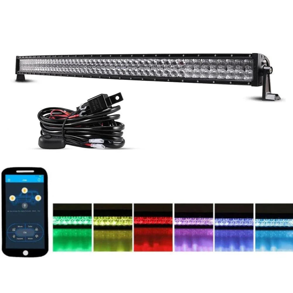 V-Series RGB Color Changing Straight/Curved Double Row LED Light Bar