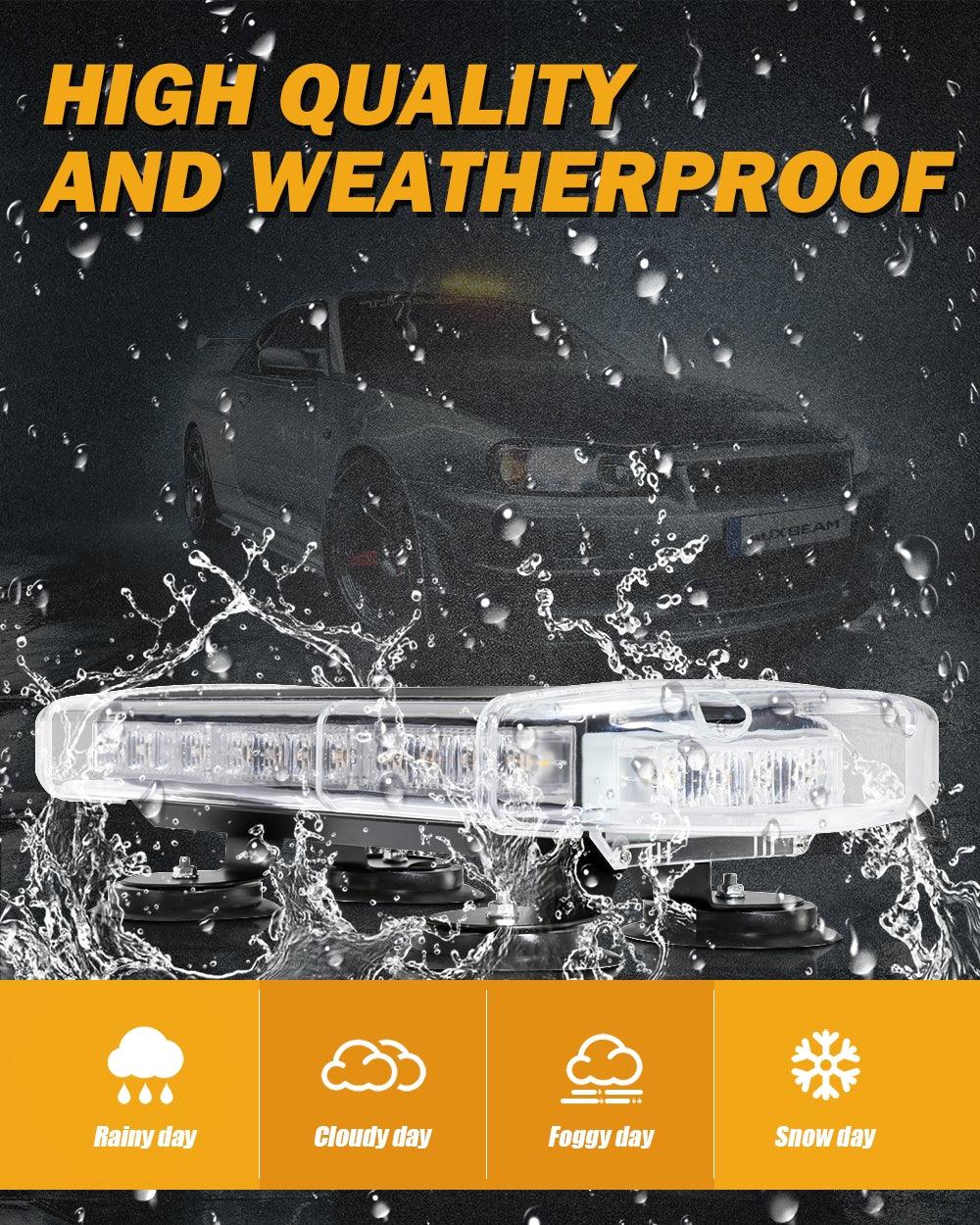 LE-JX Amber/White 48 Inch Roof Top LED Traffic Advisor Emergency Light Bar 16 Flash Mode Low Profile Hazard Warning Safety Strobe Lights Bar For Plow Tow Truck Vehicle Yellow White 104 Led 12 24v - Foto 11