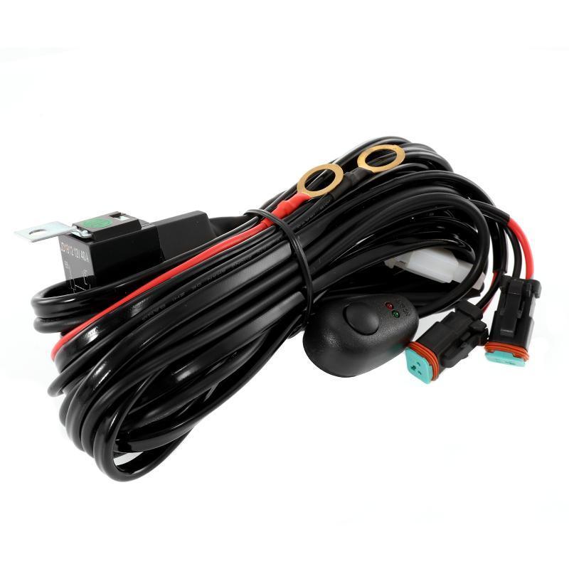 SKYWORLD 12V LED Light Bar Wiring Harness Cable Set, 4 Cable LED Light Bar Harness for Car Off-Road Truck SUV UTE ATV 4x4, DC 40A, LED Work Light, Fog Lights, Work Light SKYWORLD 12V LED Light Bar Wiring Harness Cable Set, 4 Cable LED Light Bar Harness for Car Off-Road Truck SUV UTE ATV 4x4, DC 40A, LED Work Light, Fog Lights, Work Light