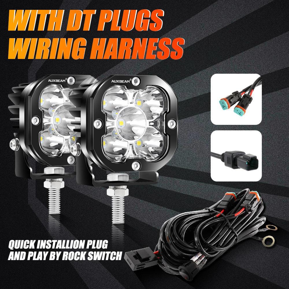 Auxbeam 3 Inch LED Pods Lights for ATV UTV SIDE BY SIDE 4X4, LED Pod Fog Light Offroad LED Driving Lights Spot Lights White&Amber Cover Auxbeam 3 Inch LED Pods Lights for ATV UTV SIDE BY SIDE 4X4, LED Pod Fog Light Offroad LED Driving Lights Spot Lights White&Amber Cover