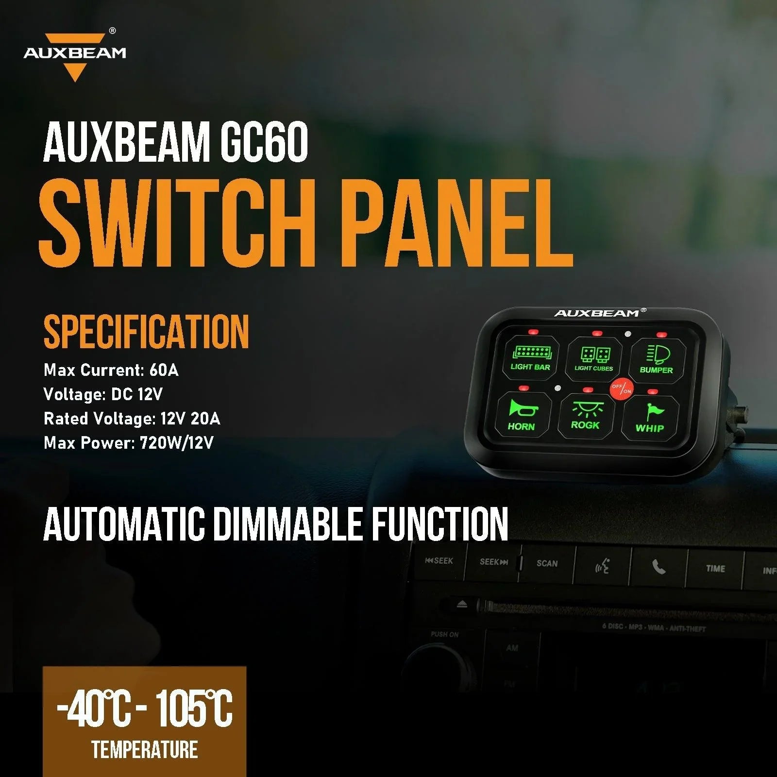 Auxbeam® Switch Panel | Off Road Lights Controller | 6/8 Gang