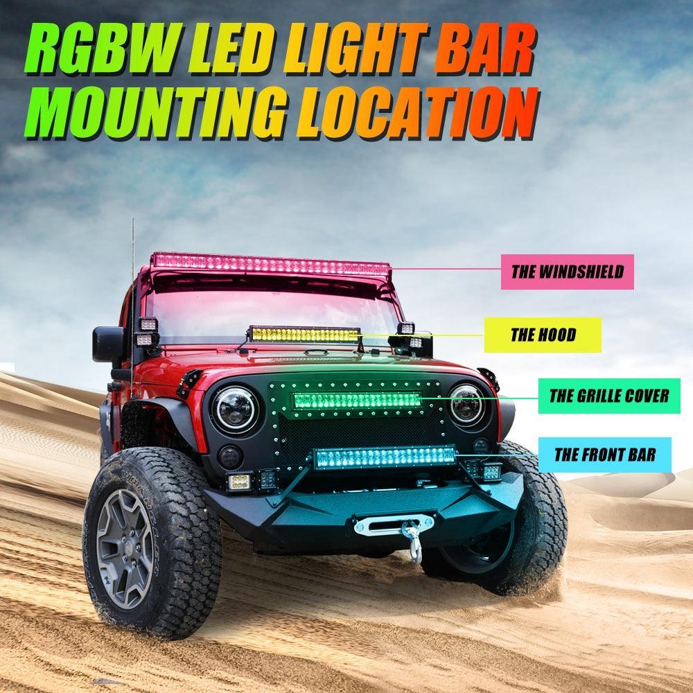 Auxbeam® 42 Inch Off Road Straight Led RGB Light Bar for Pickup