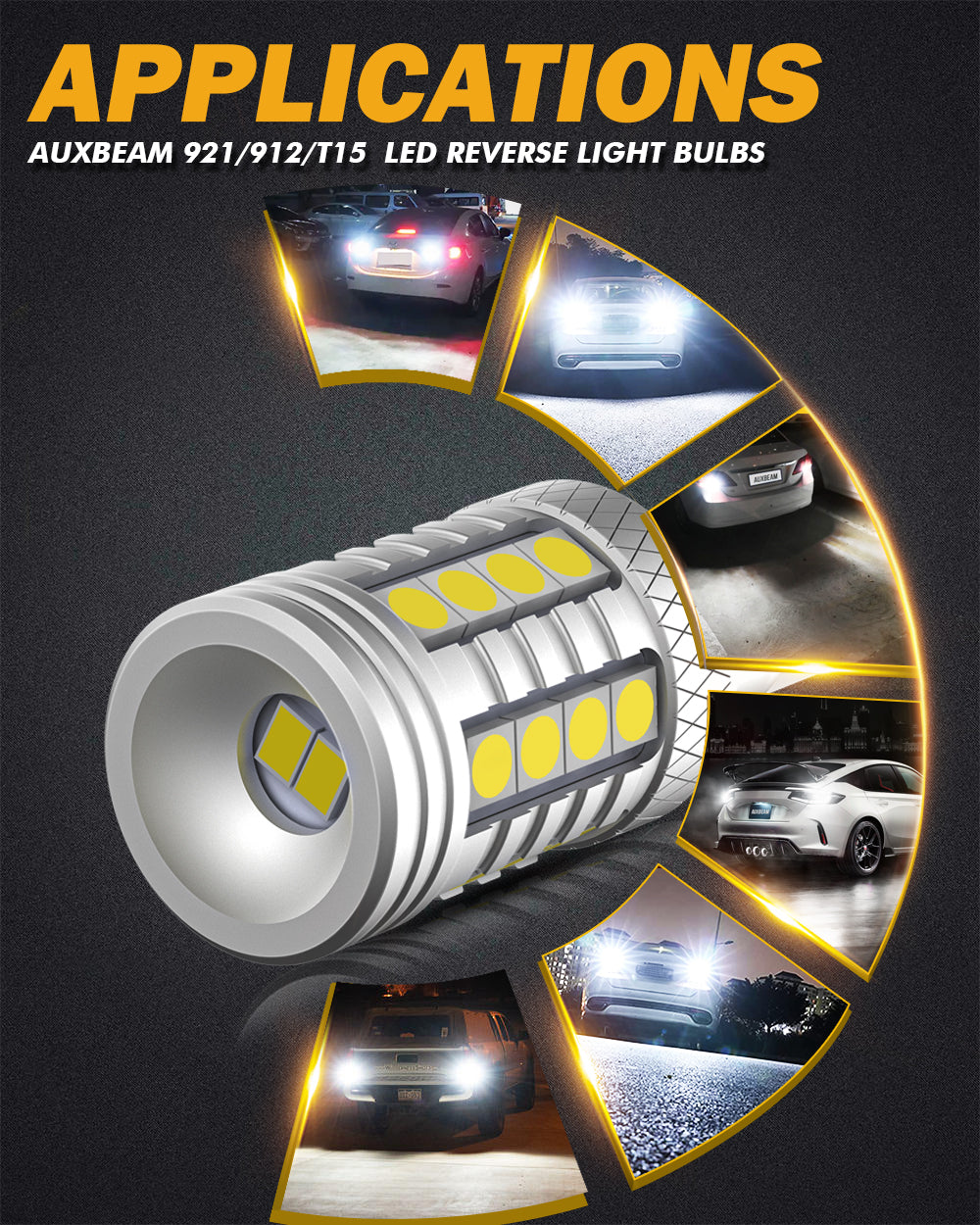 912 921 T15 20W 400% High Brightness 3030SMD LED Reverse Lights LED Backup  Light Bulb Non-polarity CANBUS ERROR FREE
