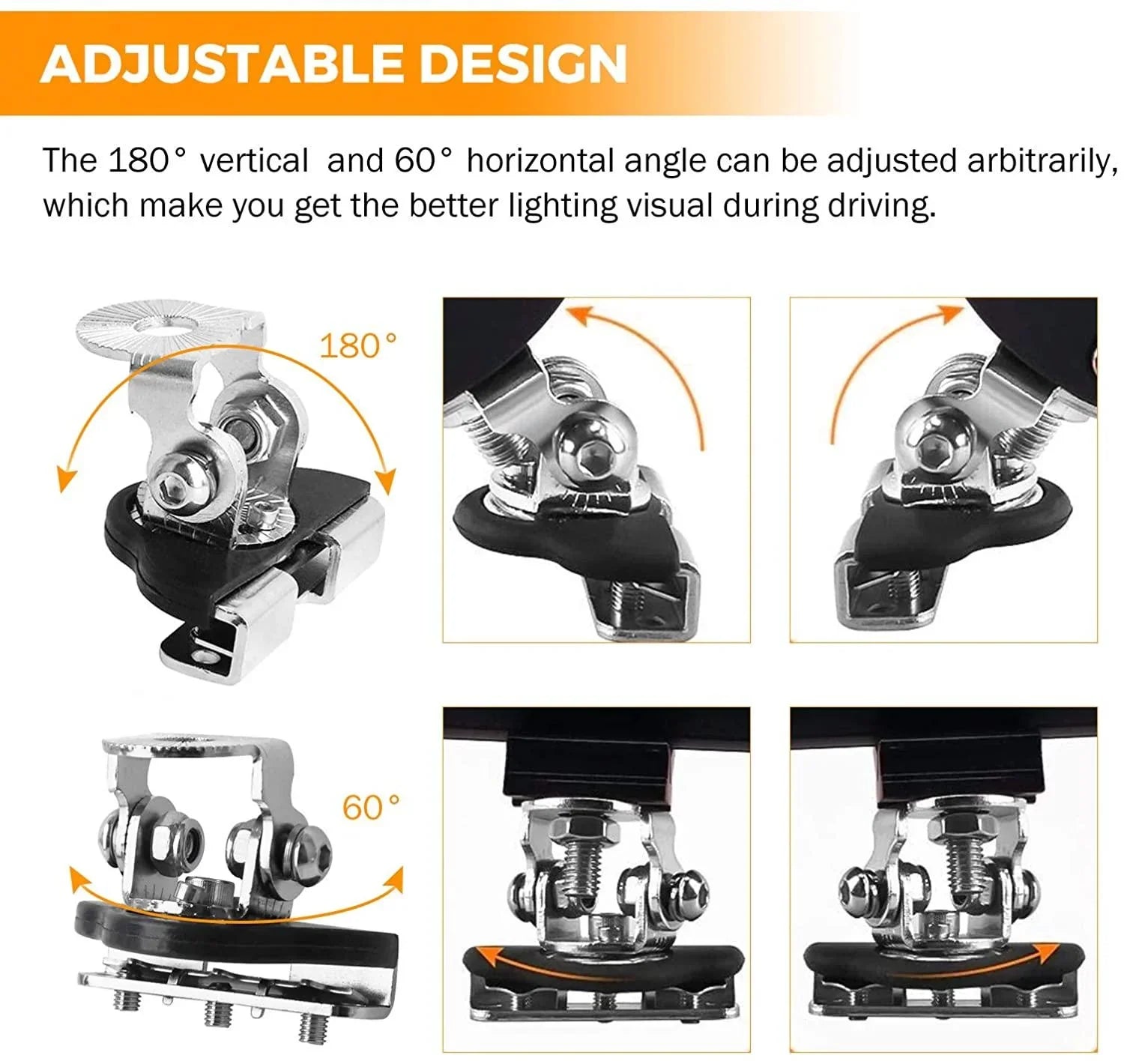 OFFROADTOWN 2X No-Drill LED Light Bar Mounting Brackets – Hood/Pillar Mount For Jeep & Trucks
